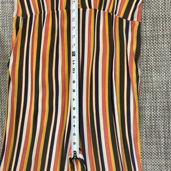 MADEWELL V-Neck Button-Front Jumpsuit  Rainbow Stripe Mavis Multi Stripe Bone 6 - Picture 9 of 9